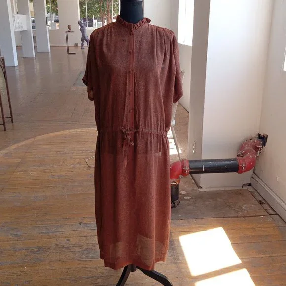 Brown and black sheer graphic Italian dress - Picture 11 of 11